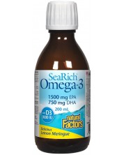 SeaRich Omega-3 with D3, 200 ml, Natural Factors -1