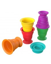 Сензорни играчки за баня Baby Einstein - Stack & Squish Cups -1