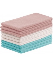 Сет от 9 кухненски кърпи AmeliaHome - Letyy, 50 x 70 cm, розови/бели/сини