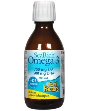 SeaRich Omega-3 with Vitamin D3, 200 ml, Natural Factors