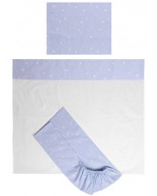Сет за детска кошара Lorelli - Tiny Dream Trio, 60 х 120 cm, синьо