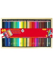 Цветни моливи Sense в дървена кутия - 40 броя