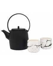 Сет за чай Bredemeijer - Kobe, 1.2 L, 3 части, черно и бяло