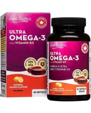 Sea-liciuous Ultra Omega 3 with Vitamin D3, 60 капсули, Natural Factors -1