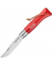 Сгъваем нож Opinel Inox - Colorama, №8, червен -1