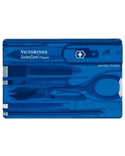 Швейцарски джобен нож-карта Victorinox SwissCard - Син, 10 функции -1