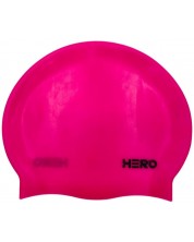 Шапка за плуване HERO - Silicone Swimming Helmet, тъмнорозова -1