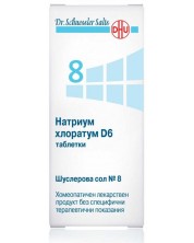 Шуслерова сол №8 Натриум хлоратум D6, 80 таблетки, DHU -1