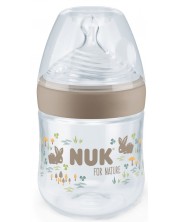 Шише със силиконов биберон NUK for Nature - 150 ml, размер S, Бежово -1