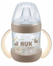 Шише за сок със силиконов накрайник NUK for Nature - 150 ml, крем -1