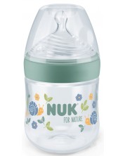 Шише със силиконов биберон NUK for Nature - 150 ml, размер S, Зелено