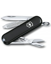 Швейцарски джобен нож Victorinox - Classic SD, 7 функции, черен