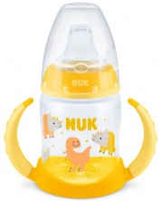 Шише Nuk - Temperature Control, с накрайник за сок, 150 ml, жълто -1