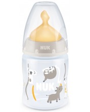 Шише Nuk First Choice - Temperature control, с каучуков биберон, 150 ml, бяло, животни -1