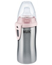 Шише със силиконов накрайник Nuk - Active Cup, с термоефект, 215 ml, розово
