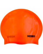 Шапка за плуване HERO - Silicone Swimming Helmet, оранжева