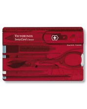 Швейцарски джобен нож-карта Victorinox SwissCard - Червен, 10 функции