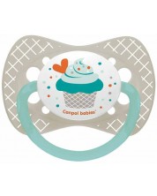 Силиконова залъгалка Canpol - Cupcake, 6 -18 месеца, сива