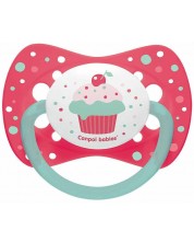 Силиконова залъгалка Canpol - Cupcake, 6-18 месеца, розова