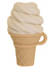 Силиконова гризалка NatureBond - С форма на сладолед ванилия, с подарък клипс