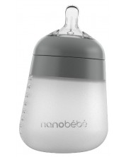 Силиконова бутилка Nanobebe - Flexy, 270 ml, сива -1