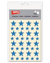 Комплект стикери Apli - Звездички, син звезден прах, 3 листа