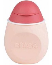 Силиконово шише за многократна употреба Beaba - BabySqueez, 180 ml, розово -1