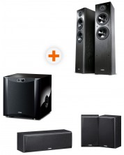 Система за домашно кино Yamaha - NS-F51 + NS-P51 + NS-SW200, черна