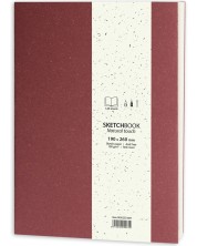 Скицник за рисуване Drasca Natural Touch - Червен, 128 л,  19х26 cm -1