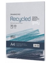 Скицник Drasca - Recycled drawing pad, Grey, 20 листа, А4