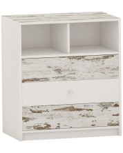 Скрин с 3 чекмеджета Arbor - №7, 90 х 82 х 50 cm, кафяв антик и бяло