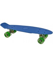 Скейтборд Maxima - със светещи колела, 56 х 15 х 10 cm, син