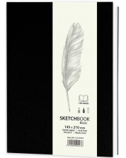 Скицник за рисуване Drasca Basic - Черен, 128 л, 14.5х21 cm -1