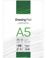 Скицник Drasca Drawing pad - 20 листа, бели листове, А5 -1