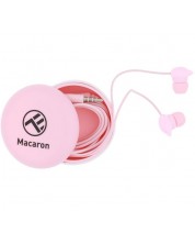 Слушалки с микрофон Tellur - Macaron, розови -1