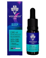 Sleep CBD масло, 10% CBD + 10% CBN, къпина, 10 ml, Weedness CBD -1