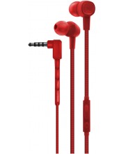 Слушалки с микрофон Maxell - SIN-8 Solid + Fuji, червени -1