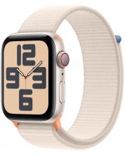Смарт часовник Apple - Watch SE2 v2 Cellular, 44mm, Starlight Loop -1