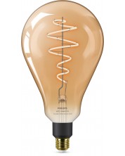 Смарт крушка Philips - Filament, 6W LED, E27, PS160, Amber, dimmer -1