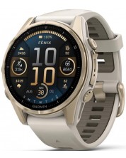 Смарт часовник Garmin - fēnix 8 Sapphire, 43 mm, 1.3'', Soft Gold/Fog Gray -1