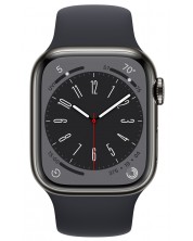 Смарт часовник Apple - Watch S8, Cellular, 45mm, Graphite/Midnight