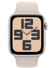 Смарт часовник Apple - Watch SE2 v2, 44mm, S/M, Starlight Sport -1
