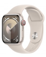 Смарт часовник Apple - Watch S9, Cellular, 41mm, Aluminum, S/M, Starlight