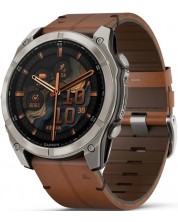 Смарт часовник Garmin - fēnix 8 Sapphire, 51 mm, 1.4'', Leather, Chestnut -1