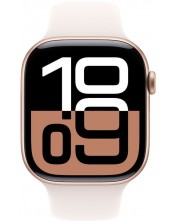 Смарт часовник Apple - Watch S10 Cell, 42 mm, M/L, Rose Gold Alu Case with Light Blush Sport Band -1