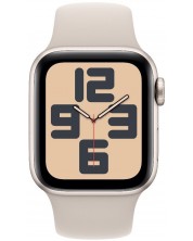 Смарт часовник Apple - Watch SE2 v2, 40mm, M/L, Starlight Sport -1