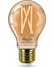 Смарт крушка Philips - Filament, 7W LED, E27, A60, Amber, dimmer -1