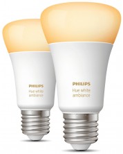 Смарт крушки Philips - HueWA, 8.5W, E27, A60, 2 броя, dimmer, бели