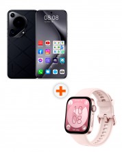 Смартфон Huawei - Pura 70 Ultra, 6.8'', 16GB/512GB, черен + Watch Fit 3, 1.82'',  Nebula Pink