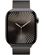 Смарт часовник Аpple - Watch S10 Cell, 46 mm, M/L, Slate Titanium Case with Slate Milanese Loop